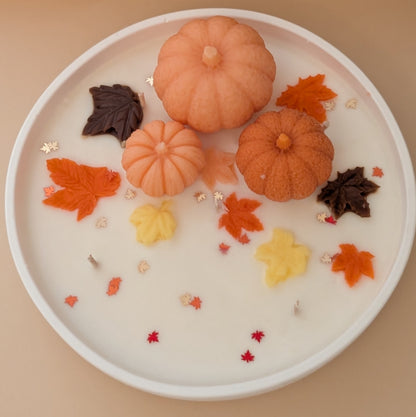 Falling Leaves Ceramic Soy Candle