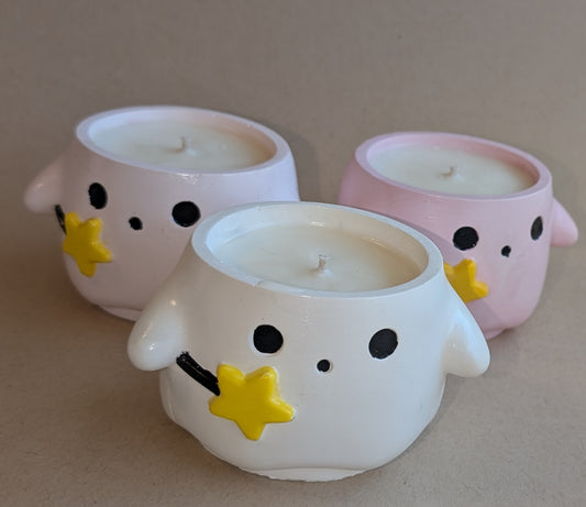 Flannel Ceramic Ghost Candle