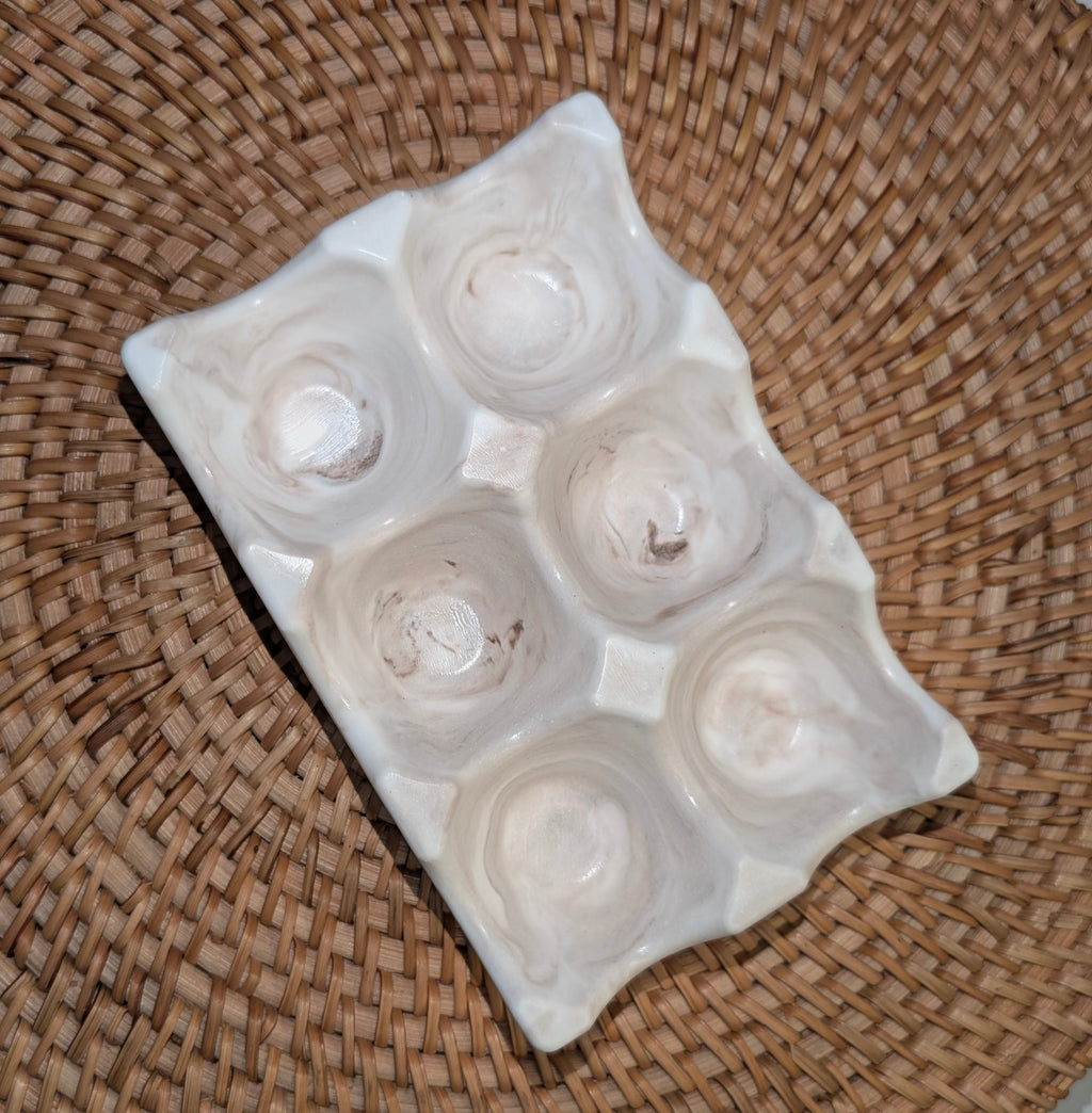Egg Holder Marble Brown