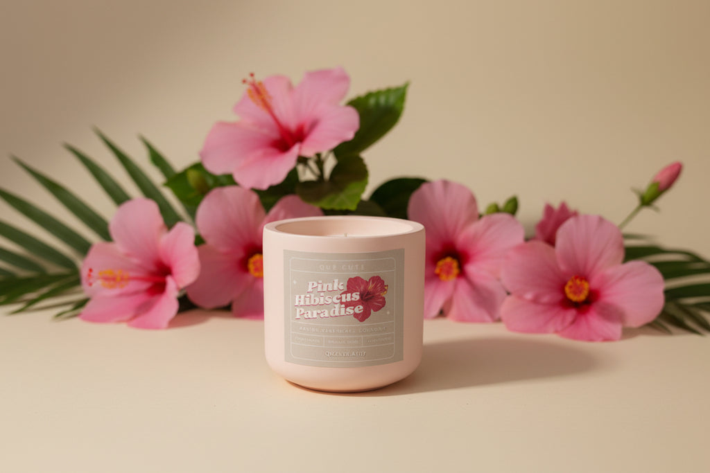 Pink Hibiscus Paradise Candle
