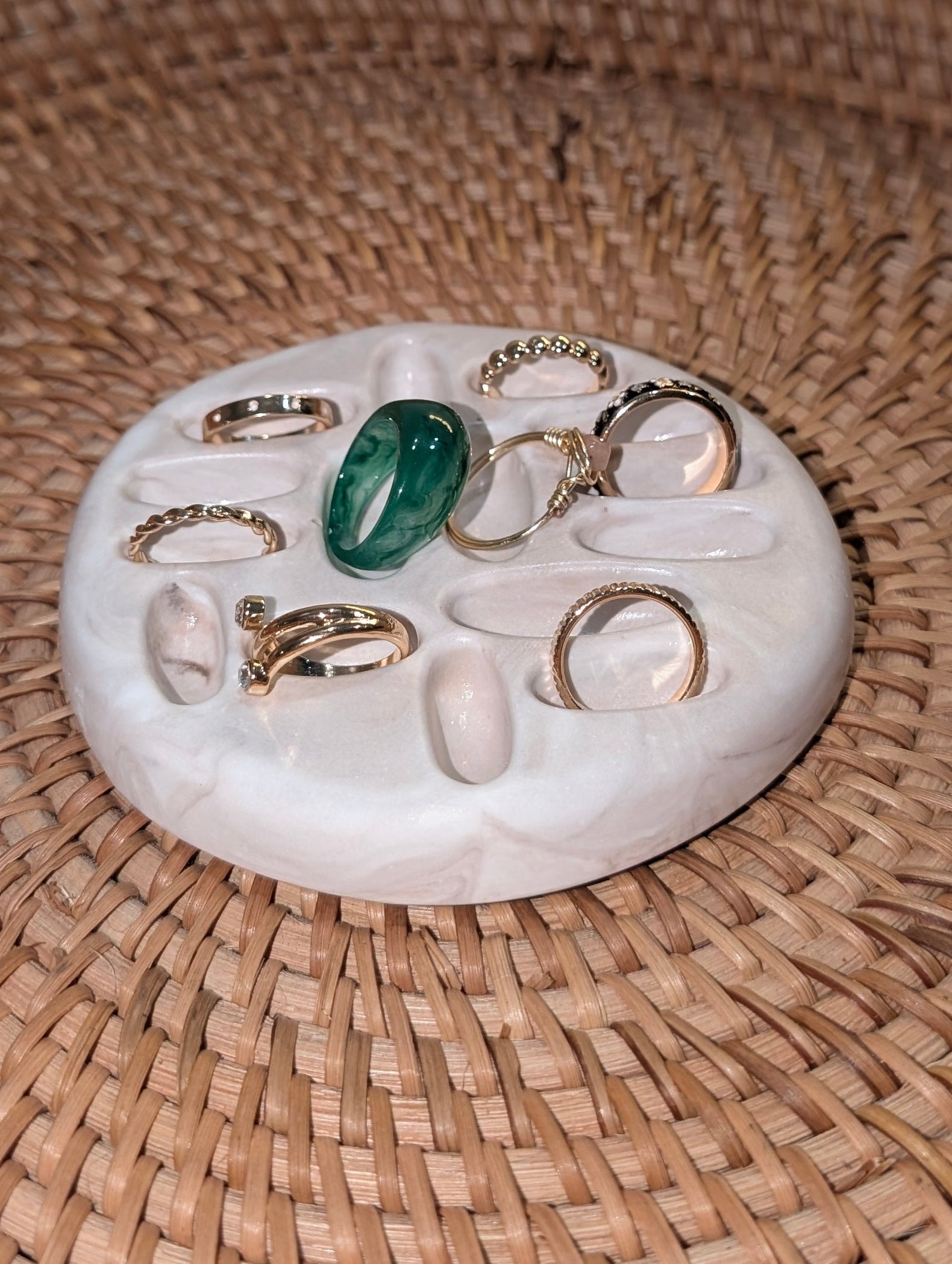 Ring Holder Marble Brown