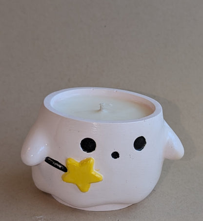 Flannel Ceramic Ghost Candle